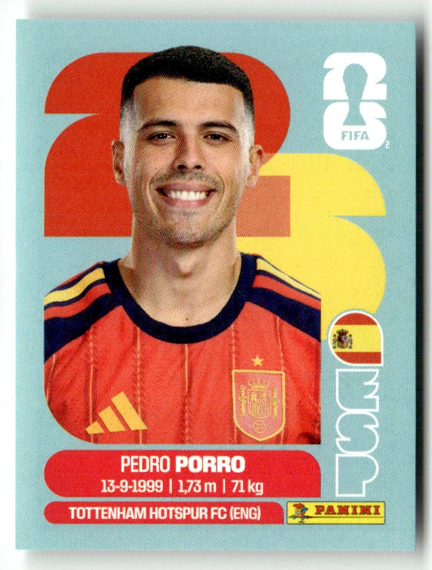 ESP 6 Pedro Porro - Sticker autocollant Panini Coupe du Monde FIFA 2026 Espagne - Pièce détachée