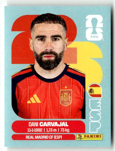 ESP 7 Dani Carvajal - Sticker autocollant Panini Coupe du Monde FIFA 2026 Espagne - Pièce détachée