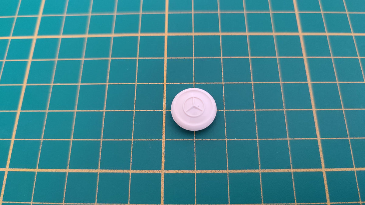 Enjoliveur Mercedes blanc crème pièce détachée miniature Bburago Burago Mercedes-benz 300 sl 1/18 1/18e 1/18ème #E84