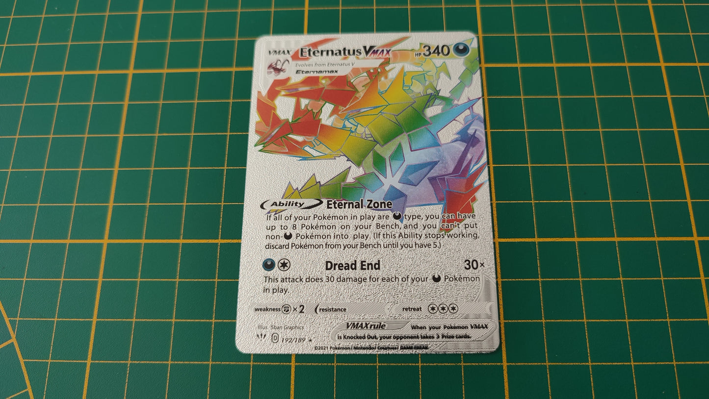 Eternatus Vmax carte illustration Pokémon cosplay couleur argent anglaise #SP