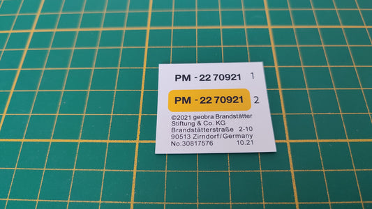Etiquette plaque référence 30817576 pièce détachée Playmobil #E61