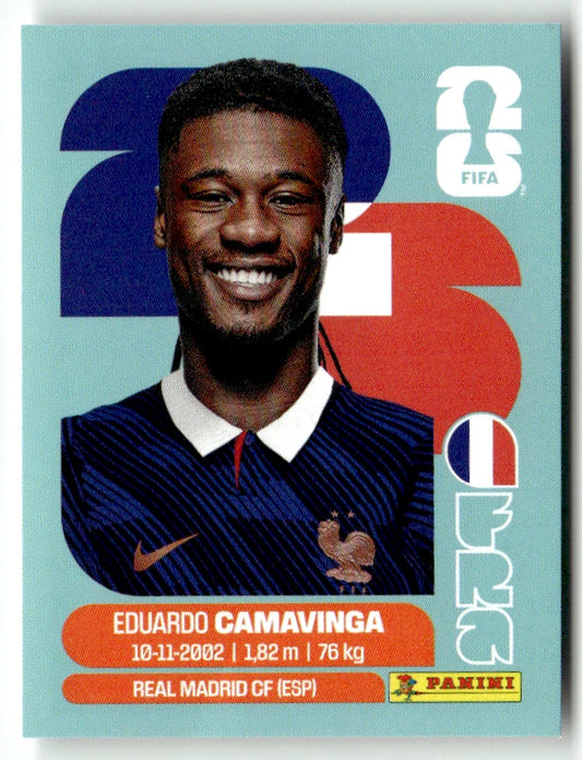 FRA 10 Eduardo Camavinga Sticker autocollant Panini - Équipe de France - Coupe du Monde FIFA 2026 - Pièce détachée