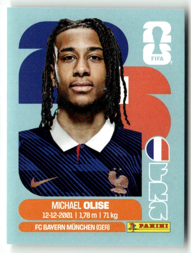 FRA 14 Michael Olise - Sticker autocollant Panini - Équipe de France - Coupe du Monde FIFA 2026 - Pièce détachée