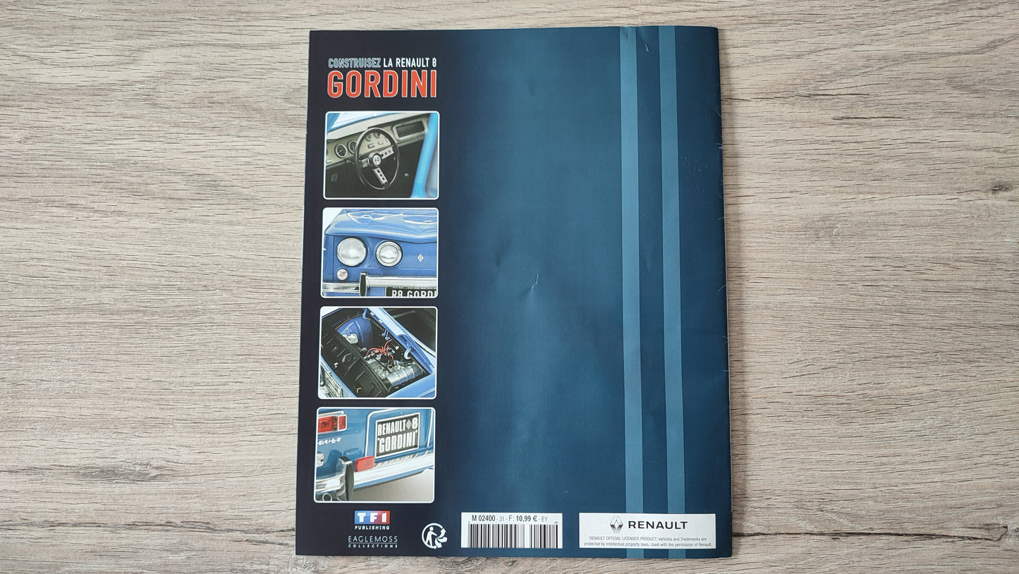 Fascicule + pièces numéro 31 Renault R8 Gordini 1/8 1/8ème Eaglemoss Collections #A67