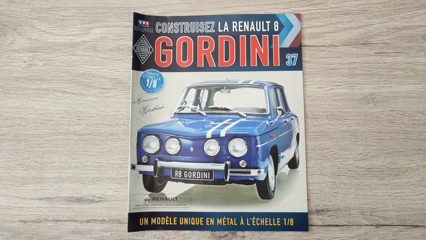 Fascicule + pièces numéro 37 incomplet Renault R8 Gordini 1/8 1/8ème Eaglemoss Collections #A67