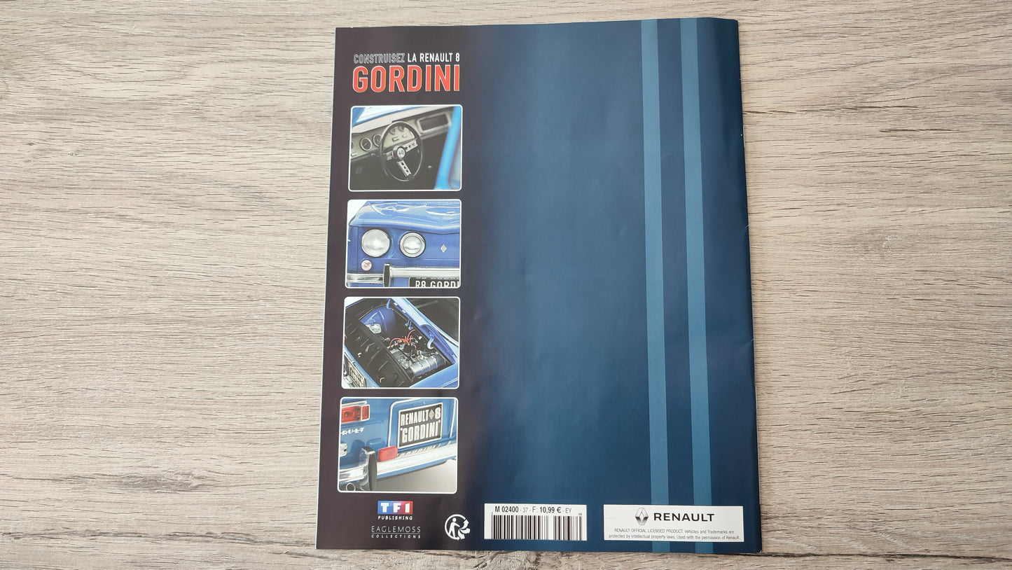 Fascicule + pièces numéro 37 incomplet Renault R8 Gordini 1/8 1/8ème Eaglemoss Collections #A67