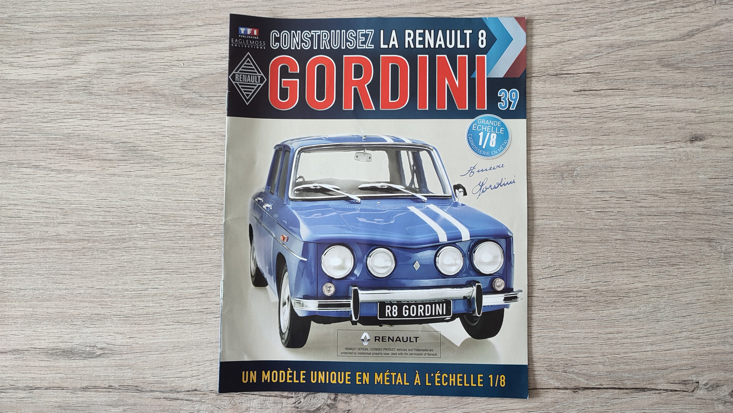 Fascicule + pièces numéro 39 Renault R8 Gordini 1/8 1/8ème Eaglemoss Collections #A67