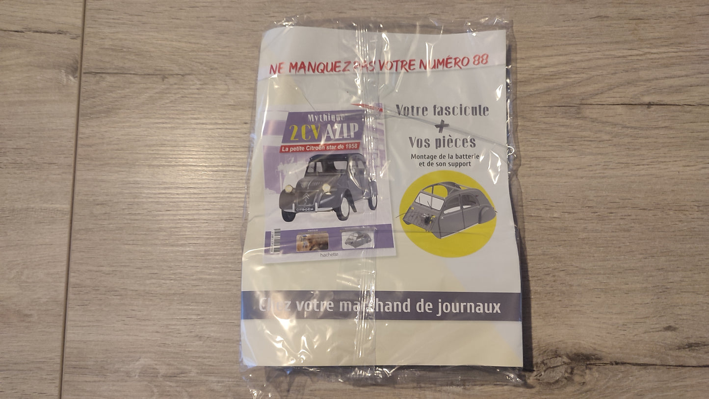 Fascicule n°87 numéro 87 pièce détachée Citroën 2CV AZLP 1/8 1/8ème Hachette Collections #E39