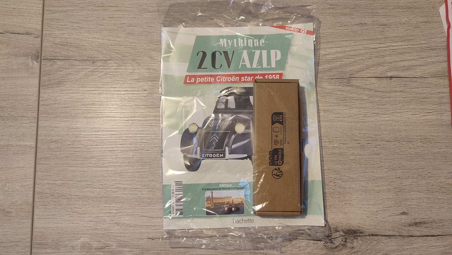 Fascicule n°91 numéro 91 pièce détachée Citroën 2CV AZLP 1/8 1/8ème Hachette Collections #E39