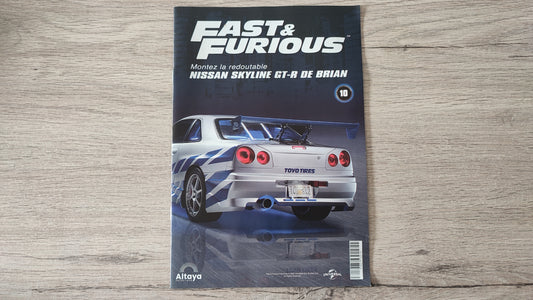 Fascicule numéro 10 n°10 seul sans pièce Nissan Skyline GT-R R34 Fast & Furious de Brian O'Conner 1/8 1/8e 1/8ème Altaya #D82