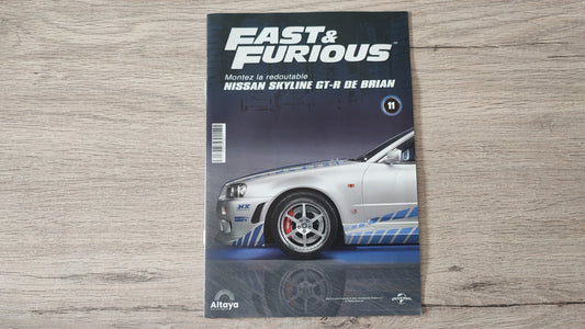 Fascicule numéro 11 n°11 seul sans pièce Nissan Skyline GT-R R34 Fast & Furious de Brian O'Conner 1/8 1/8e 1/8ème Altaya #D82
