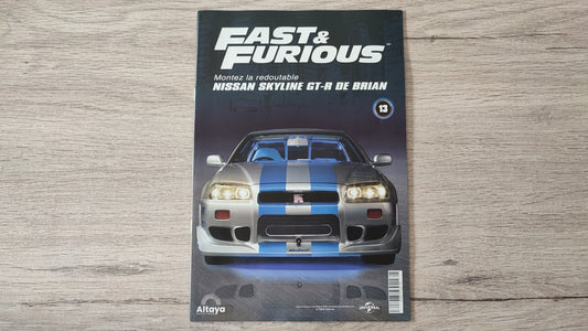 Fascicule numéro 13 n°13 seul sans pièce Nissan Skyline GT-R R34 Fast & Furious de Brian O'Conner 1/8 1/8e 1/8ème Altaya #D82