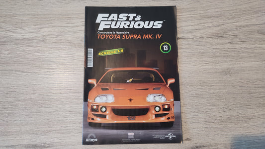 Fascicule numéro 13 n°13 seul sans pièce Toyota Supra MK.IV Fast & Furious 1/8 1/8e 1/8ème Altaya #E50
