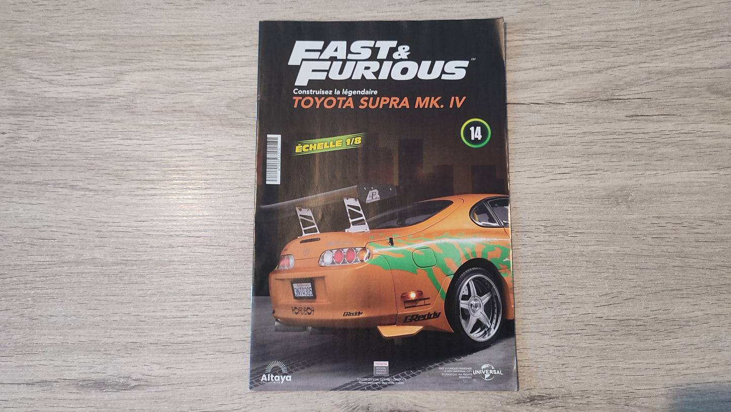 Fascicule numéro 14 n°14 seul sans pièce Toyota Supra MK.IV Fast & Furious 1/8 1/8e 1/8ème Altaya #E50
