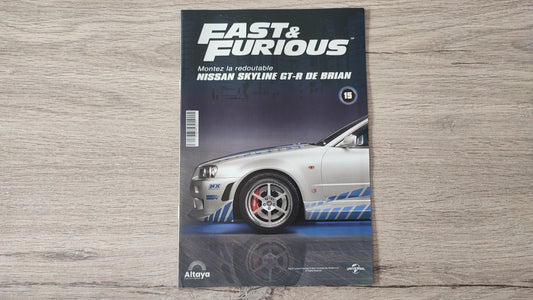 Fascicule numéro 15 n°15 seul sans pièce Nissan Skyline GT-R R34 Fast & Furious de Brian O'Conner 1/8 1/8e 1/8ème Altaya #D82