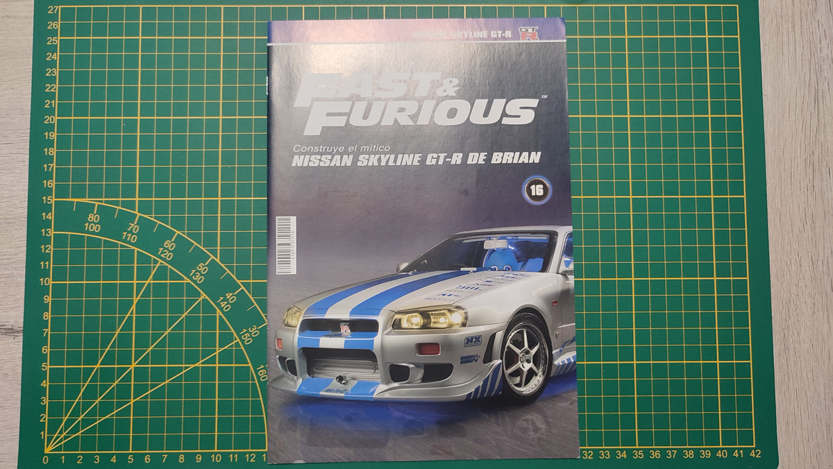 Fascicule numéro 16 n°16 seul sans pièce Nissan Skyline GT-R R34 Fast & Furious de Brian O'Conner 1/8 1/8e 1/8ème Altaya #E78