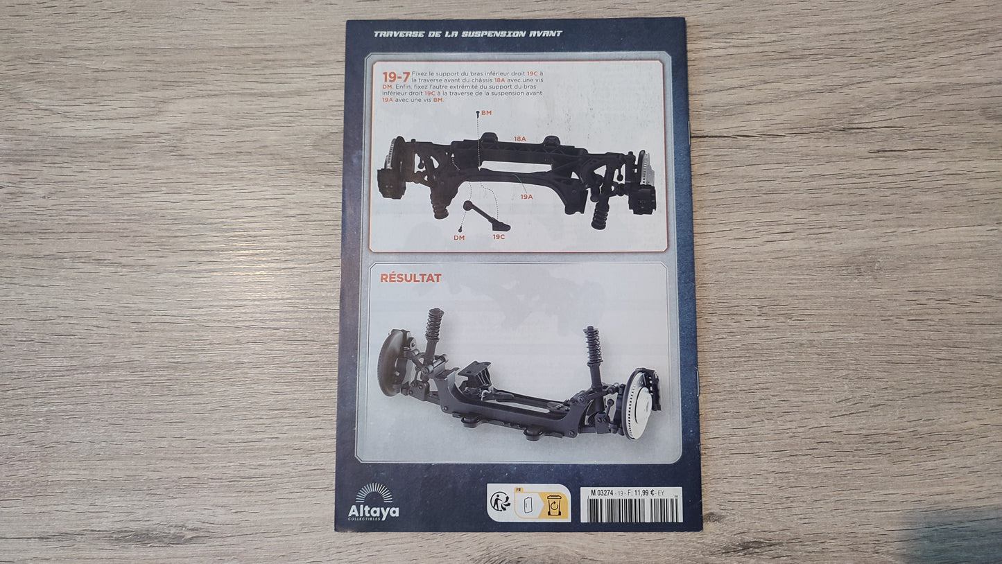 Fascicule numéro 19 n°19 seul sans pièce Toyota Supra MK.IV Fast & Furious 1/8 1/8e 1/8ème Altaya #E50