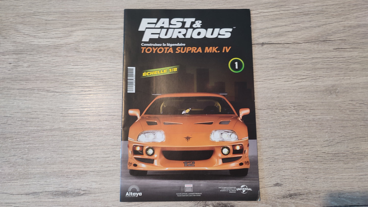 Fascicule numéro 1 n°1 seul sans pièce Toyota Supra MK.IV Fast & Furious 1/8 1/8e 1/8ème Altaya #E50