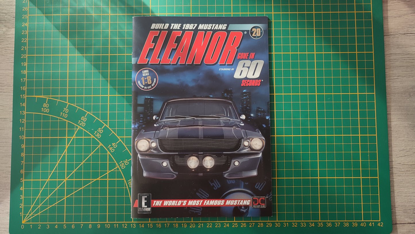 Fascicule numéro 20 n°20 seul sans pièce Ford Mustang 1967 Eleanor 60 secondes chrono 1/8 1/8ème Eaglemoss Collections #D49