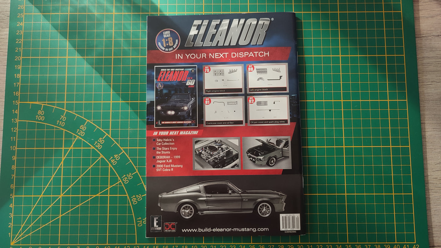 Fascicule numéro 20 n°20 seul sans pièce Ford Mustang 1967 Eleanor 60 secondes chrono 1/8 1/8ème Eaglemoss Collections #D49