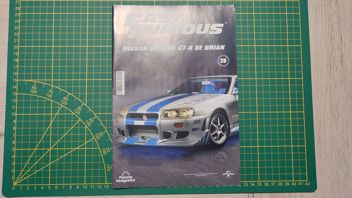 Fascicule numéro 20 n°20 seul sans pièce Nissan Skyline GT-R R34 Fast & Furious de Brian O'Conner 1/8 1/8e 1/8ème Altaya #E78