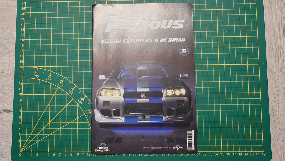 Fascicule numéro 33 n°33 seul sans pièce Nissan Skyline GT-R R34 Fast & Furious de Brian O'Conner 1/8 1/8e 1/8ème Altaya #E78