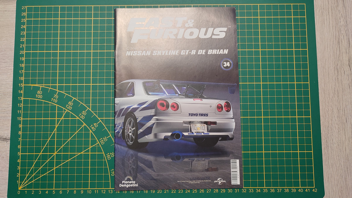 Fascicule numéro 34 n°34 seul sans pièce Nissan Skyline GT-R R34 Fast & Furious de Brian O'Conner 1/8 1/8e 1/8ème Altaya #E78