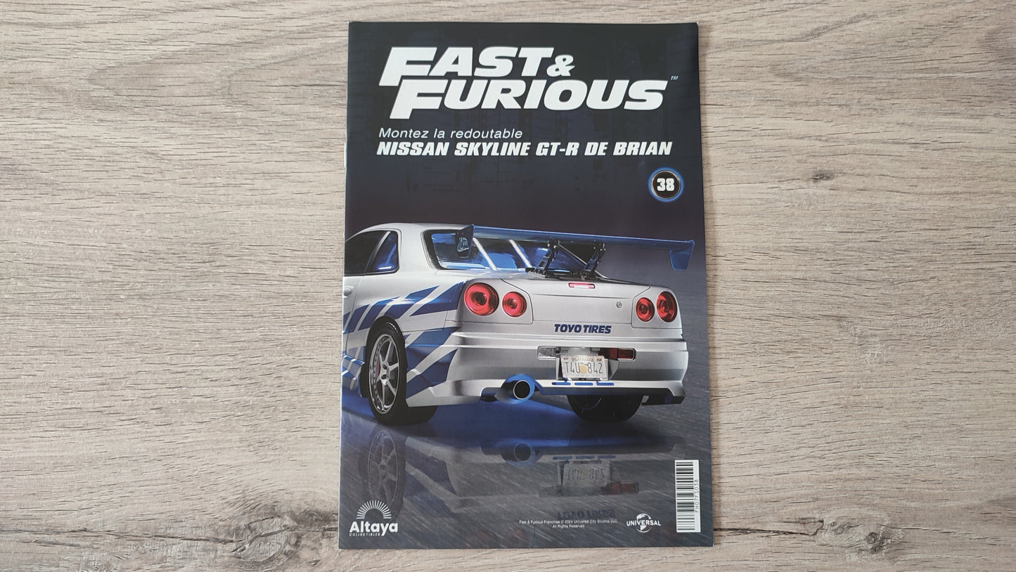 Fascicule numéro 38 n°38 seul sans pièce Nissan Skyline GT-R R34 Fast & Furious de Brian O'Conner 1/8 1/8e 1/8ème Altaya #D82