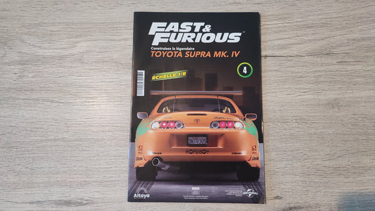 Fascicule numéro 4 n°4 seul sans pièce Toyota Supra MK.IV Fast & Furious 1/8 1/8e 1/8ème Altaya #E50