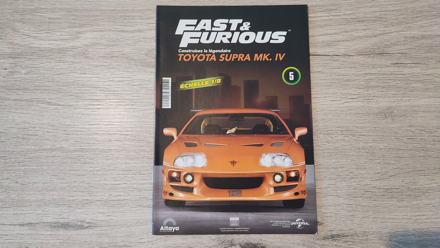 Fascicule numéro 5 n°5 seul sans pièce Toyota Supra MK.IV Fast & Furious 1/8 1/8e 1/8ème Altaya #E50