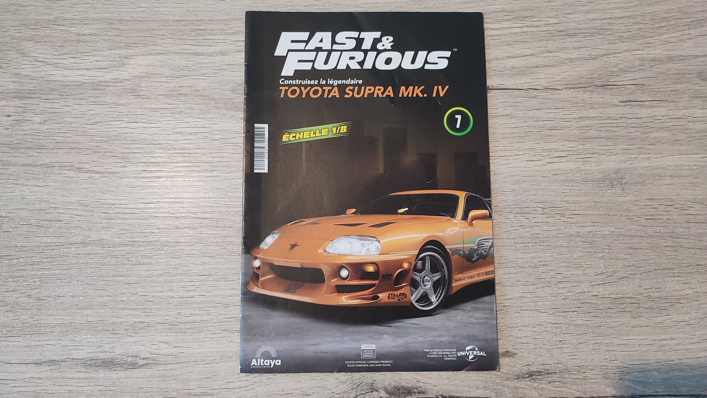 Fascicule numéro 7 n°7 seul sans pièce Toyota Supra MK.IV Fast & Furious 1/8 1/8e 1/8ème Altaya #E50