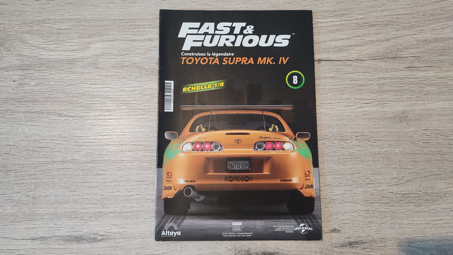 Fascicule numéro 8 n°8 seul sans pièce Toyota Supra MK.IV Fast & Furious 1/8 1/8e 1/8ème Altaya #E50