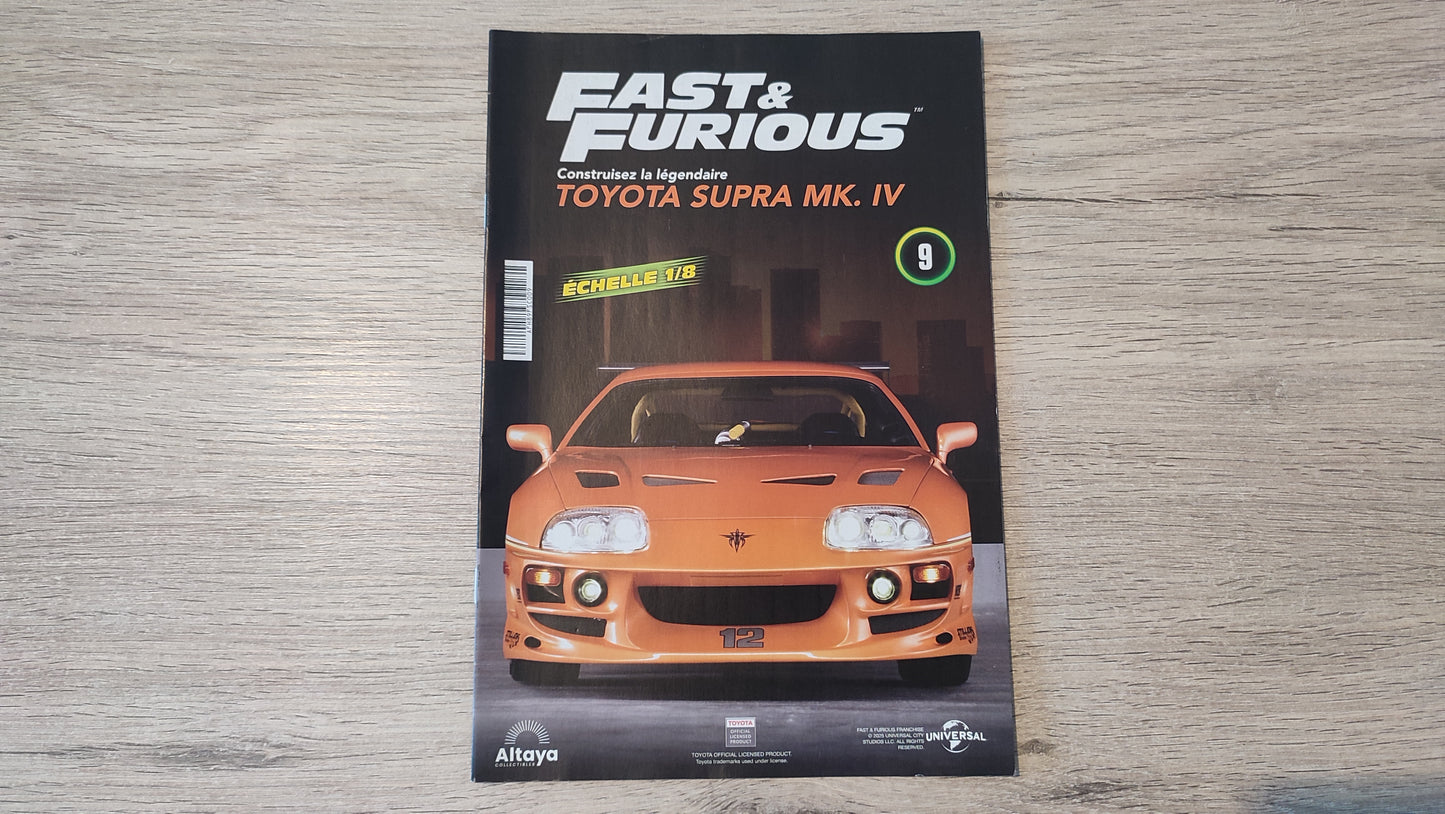 Fascicule numéro 9 n°9 seul sans pièce Toyota Supra MK.IV Fast & Furious 1/8 1/8e 1/8ème Altaya #E50