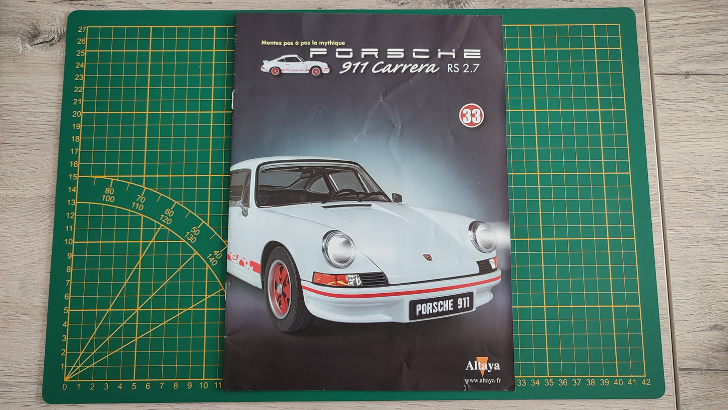 Fascicule seul sans pièce n°33 pièce détachée Porsche 911 Carrera RS 2.7 1/8 1/8ème Altaya #B37