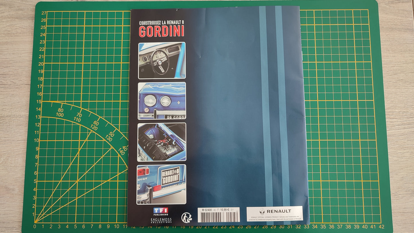 Fascicule seul sans pièce n°45 pièce détachée Renault R8 Gordini 1/8 1/8ème Eaglemoss Collections #A67