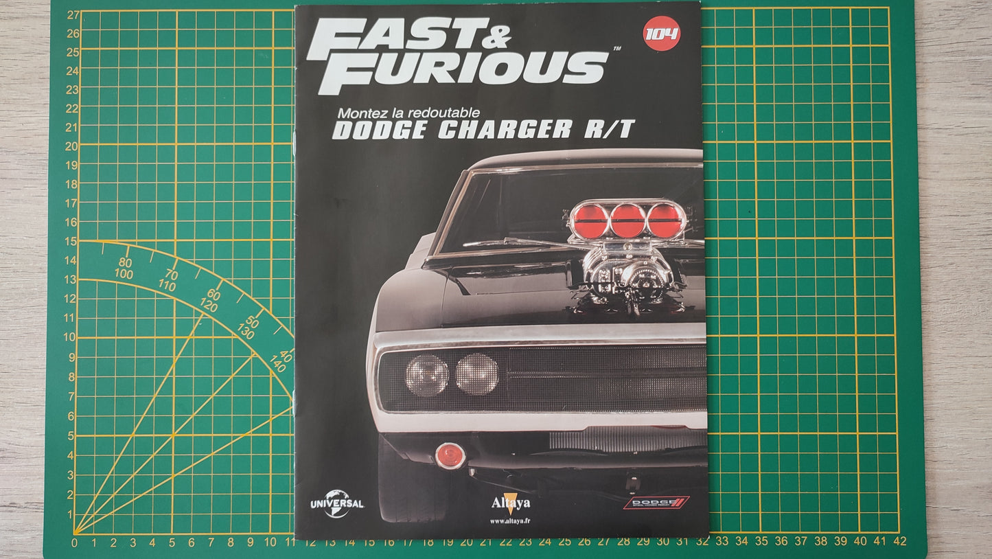 Fascicule seul sans pièce numéro 104 n°104 Dodge Charger R/T Fast & Furious 1/8 1/8e 1/8ème Altaya #E05