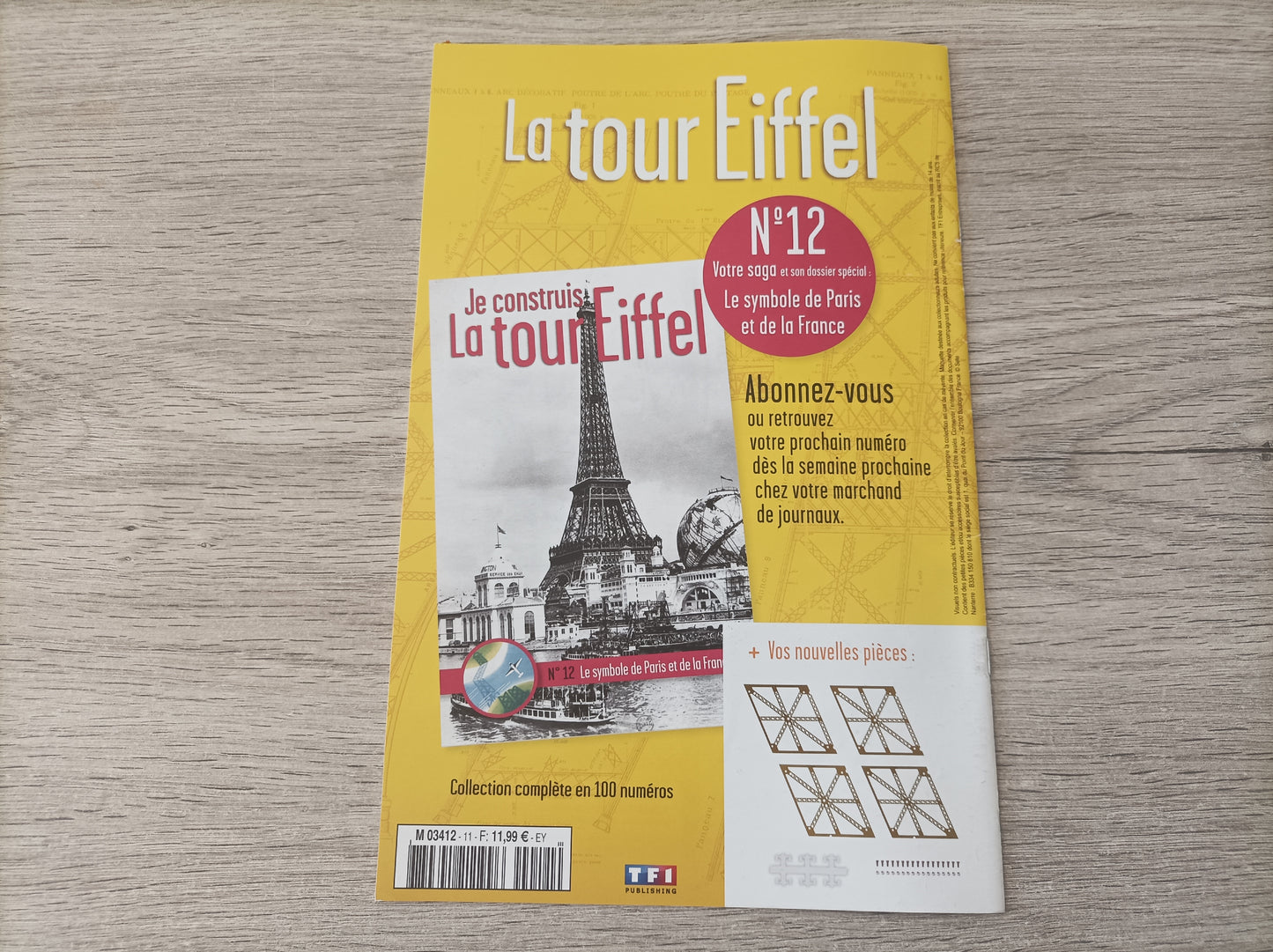 Fascicule seul sans pièce numéro 11 n°11 Je construis la tour Eiffel 1/8 1/8e 1/8ème édition TF1