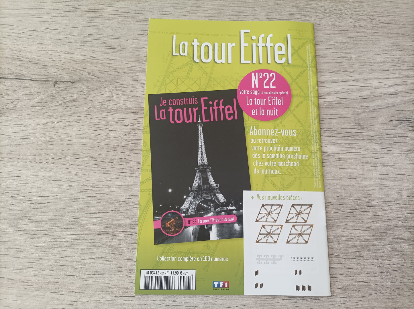 Fascicule seul sans pièce numéro 21 n°21 Je construis la tour Eiffel 1/8 1/8e 1/8ème édition TF1