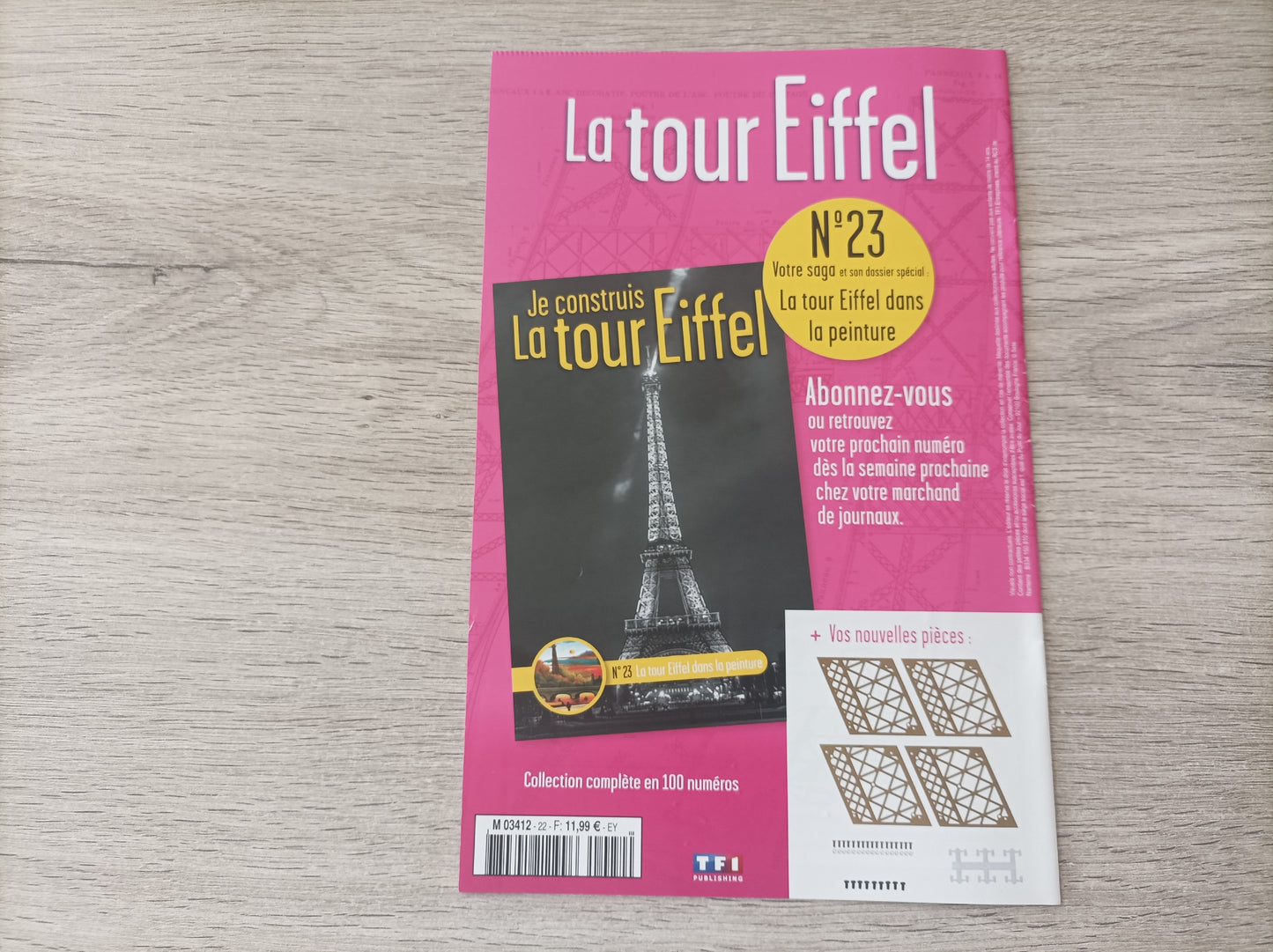 Fascicule seul sans pièce numéro 22 n°22 Je construis la tour Eiffel 1/8 1/8e 1/8ème édition TF1