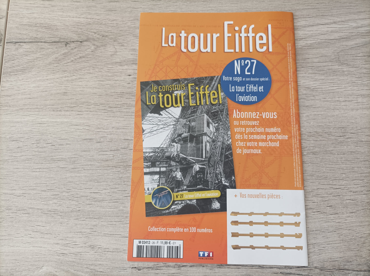 Fascicule seul sans pièce numéro 26 n°26 Je construis la tour Eiffel 1/8 1/8e 1/8ème édition TF1