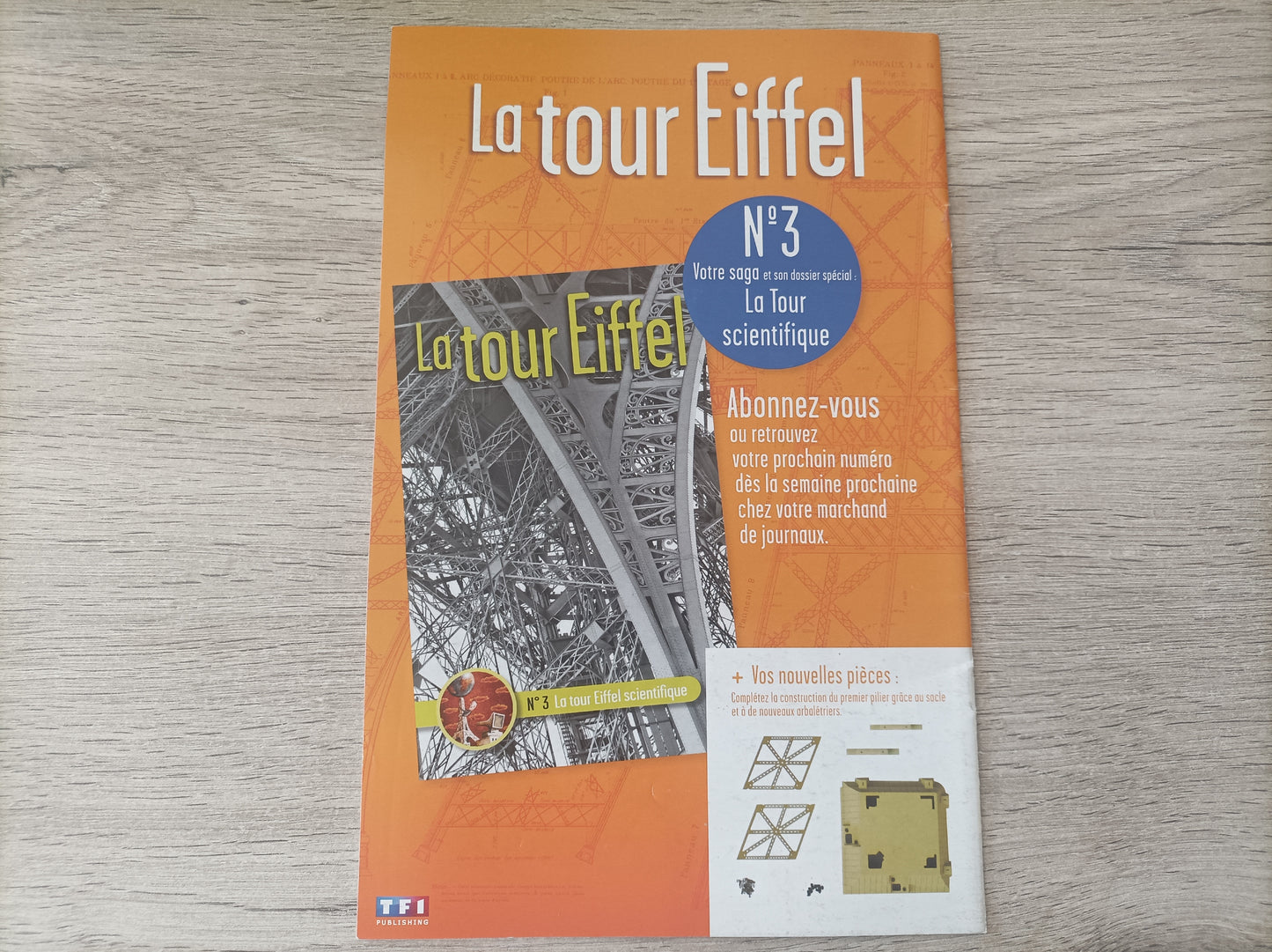 Fascicule seul sans pièce numéro 2 n°2 Je construis la tour Eiffel 1/8 1/8e 1/8ème édition TF1