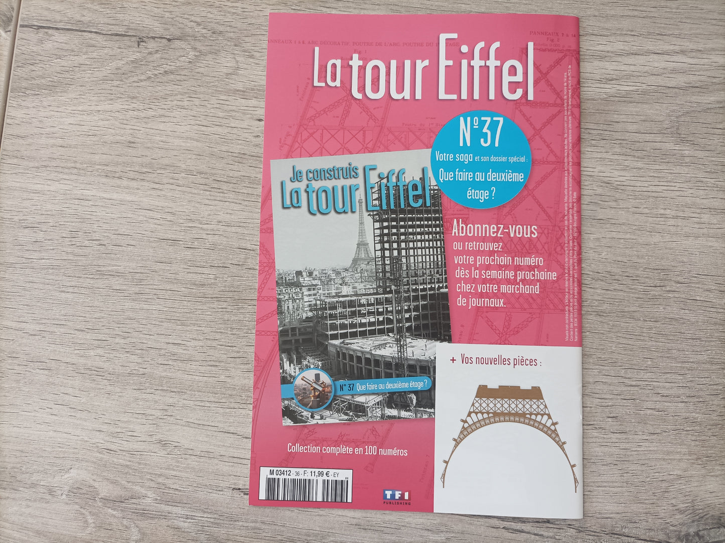 Fascicule seul sans pièce numéro 36 n°36 Je construis la tour Eiffel 1/8 1/8e 1/8ème édition TF1