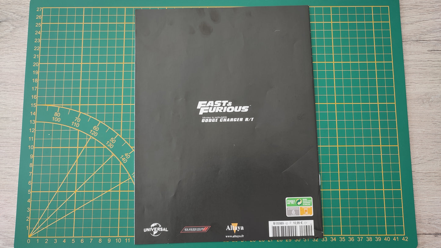 Fascicule seul sans pièce numéro 62 n°62 Dodge Charger R/T Fast & Furious 1/8 1/8e 1/8ème Altaya #E05