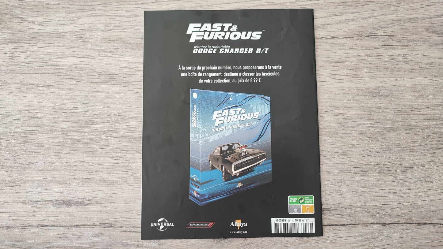 Fascicule seul sans pièce numéro 69 n°69 Dodge Charger R/T Fast & Furious 1/8 1/8e 1/8ème Altaya #E05