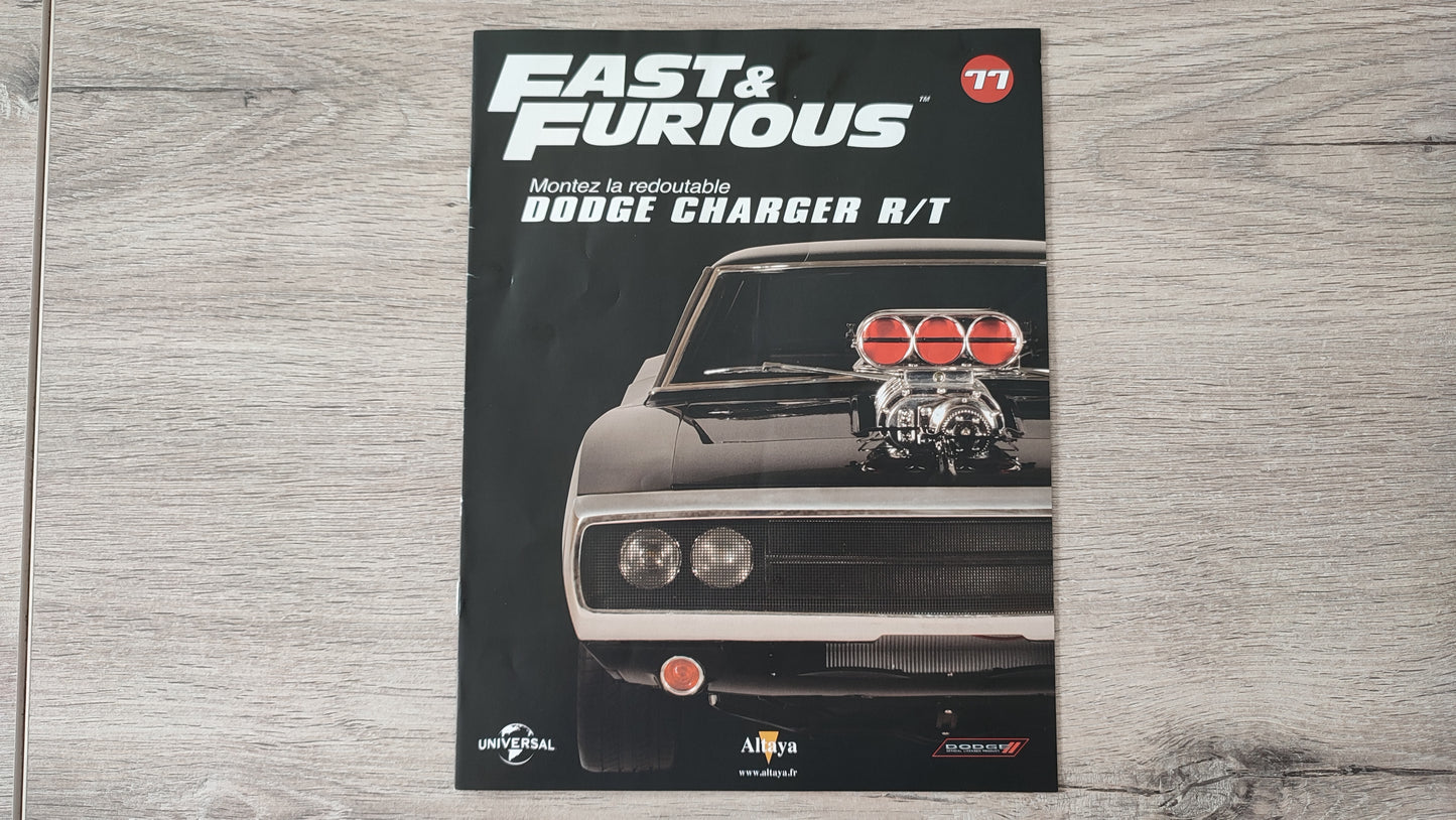Fascicule seul sans pièce numéro 77 n°77 Dodge Charger R/T Fast & Furious 1/8 1/8e 1/8ème Altaya #E05