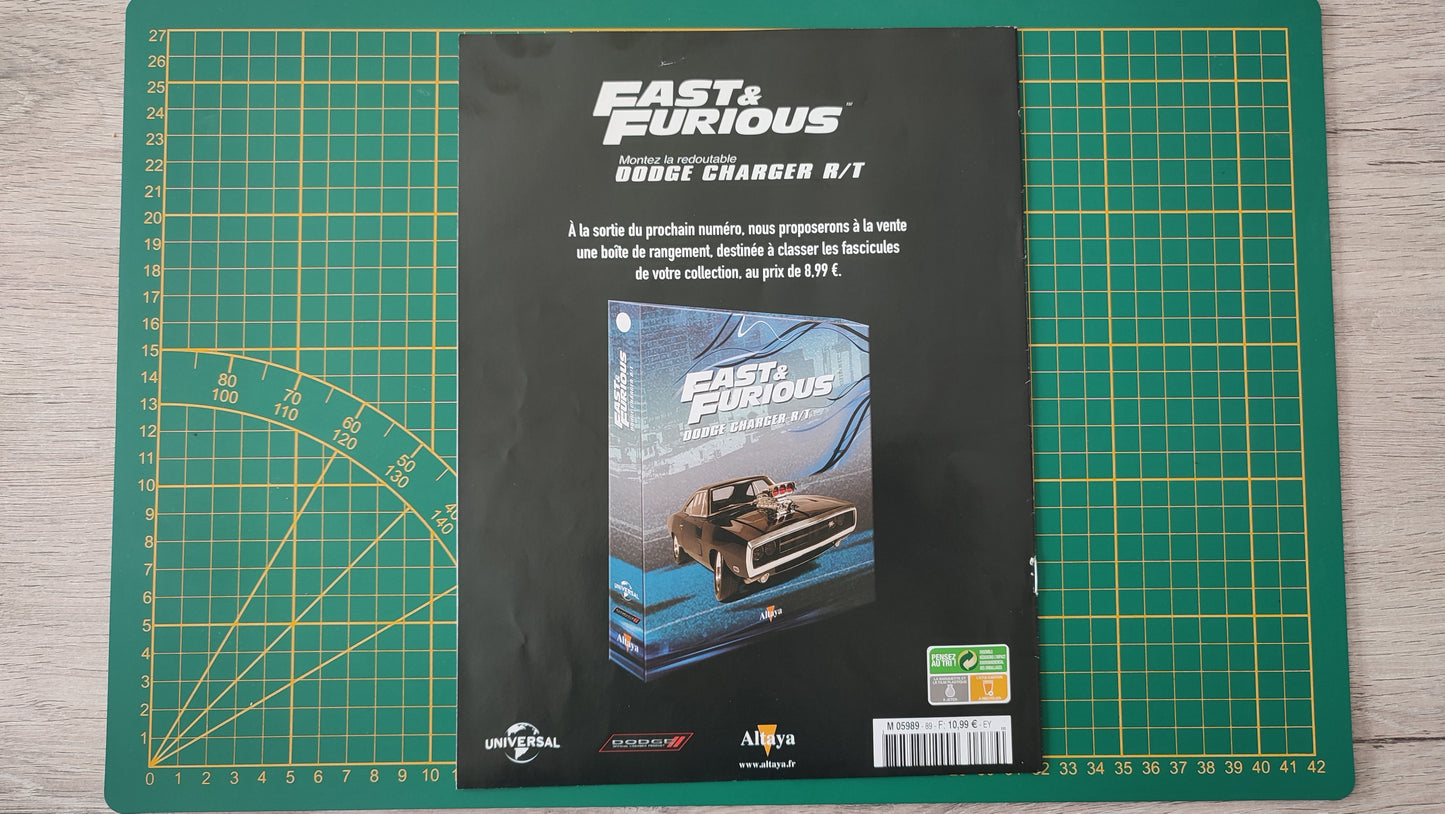 Fascicule seul sans pièce numéro 89 n°89 Dodge Charger R/T Fast & Furious 1/8 1/8e 1/8ème Altaya #E05