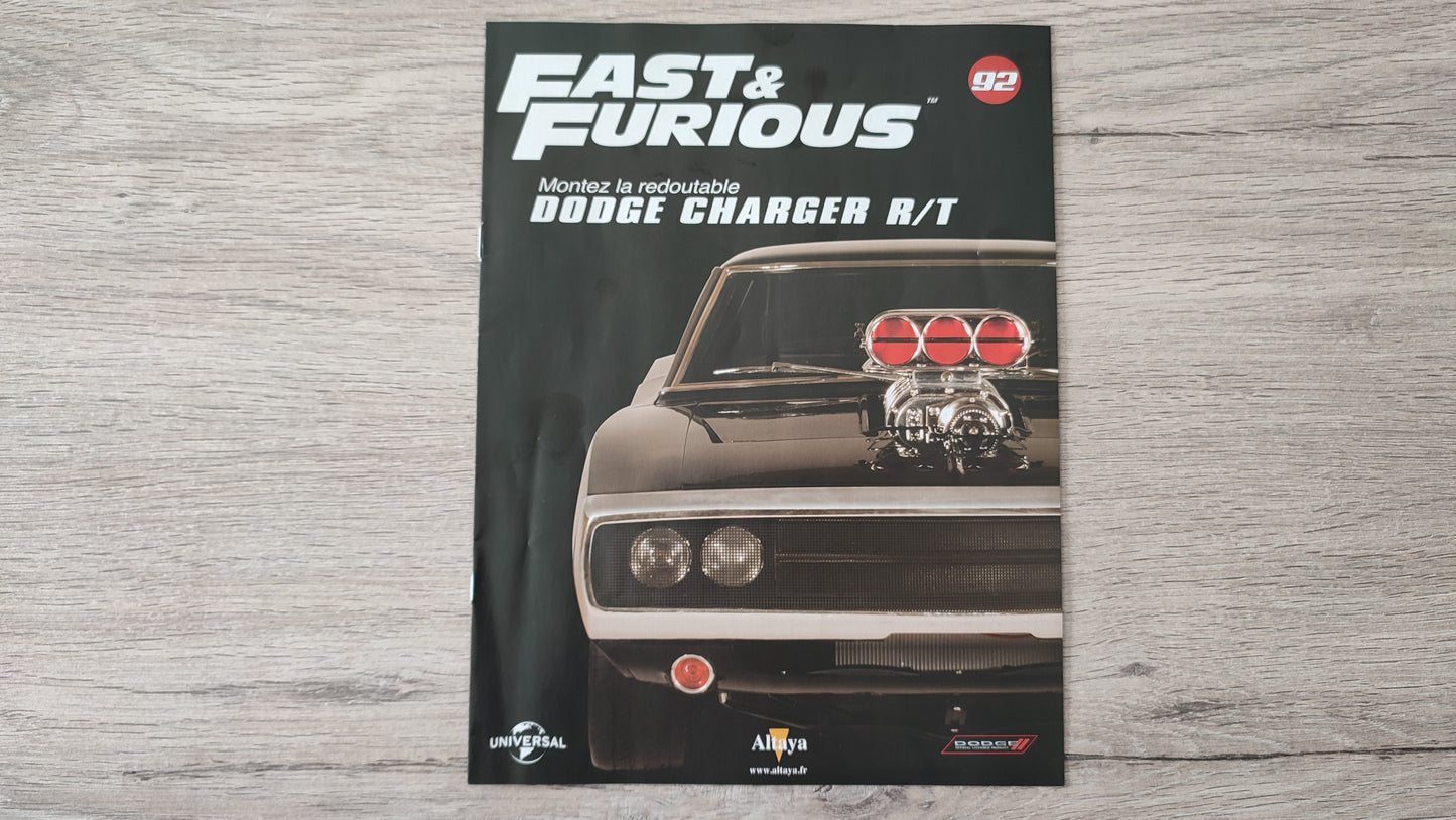Fascicule seul sans pièce numéro 91 n°91 Dodge Charger R/T Fast & Furious 1/8 1/8e 1/8ème Altaya #E05