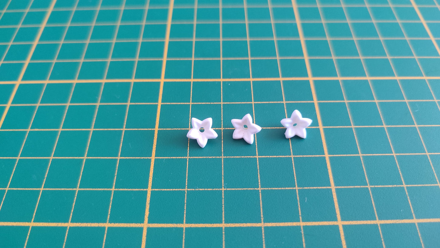 Lot x3 Fleur blanche cinq pétales pointus référence 30513270 pièce détachée Playmobil #E33