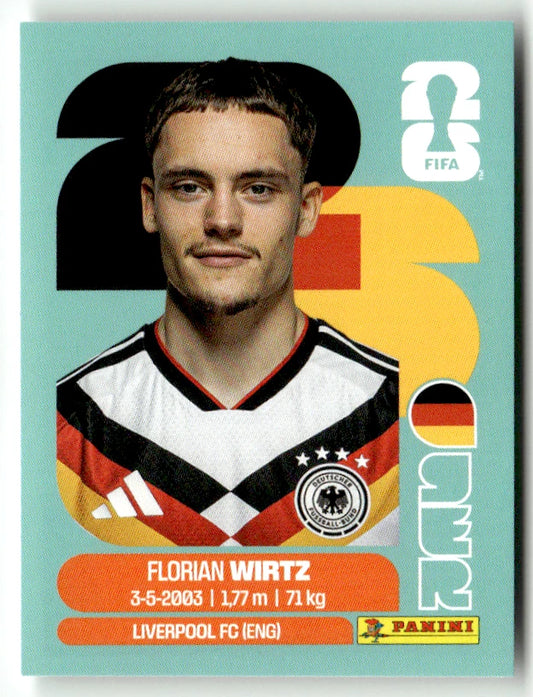 GER 11 Florian Wirtz - Sticker autocollant Panini Coupe du Monde FIFA 2026 Allemagne - Pièce détachée