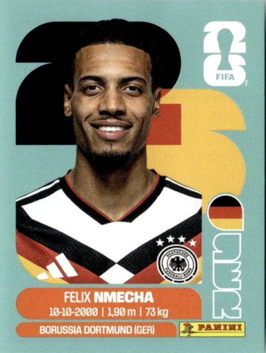 GER 12 Félix Nmecha - Sticker autocollant Panini Coupe du Monde FIFA 2026 Allemagne - Pièce détachée